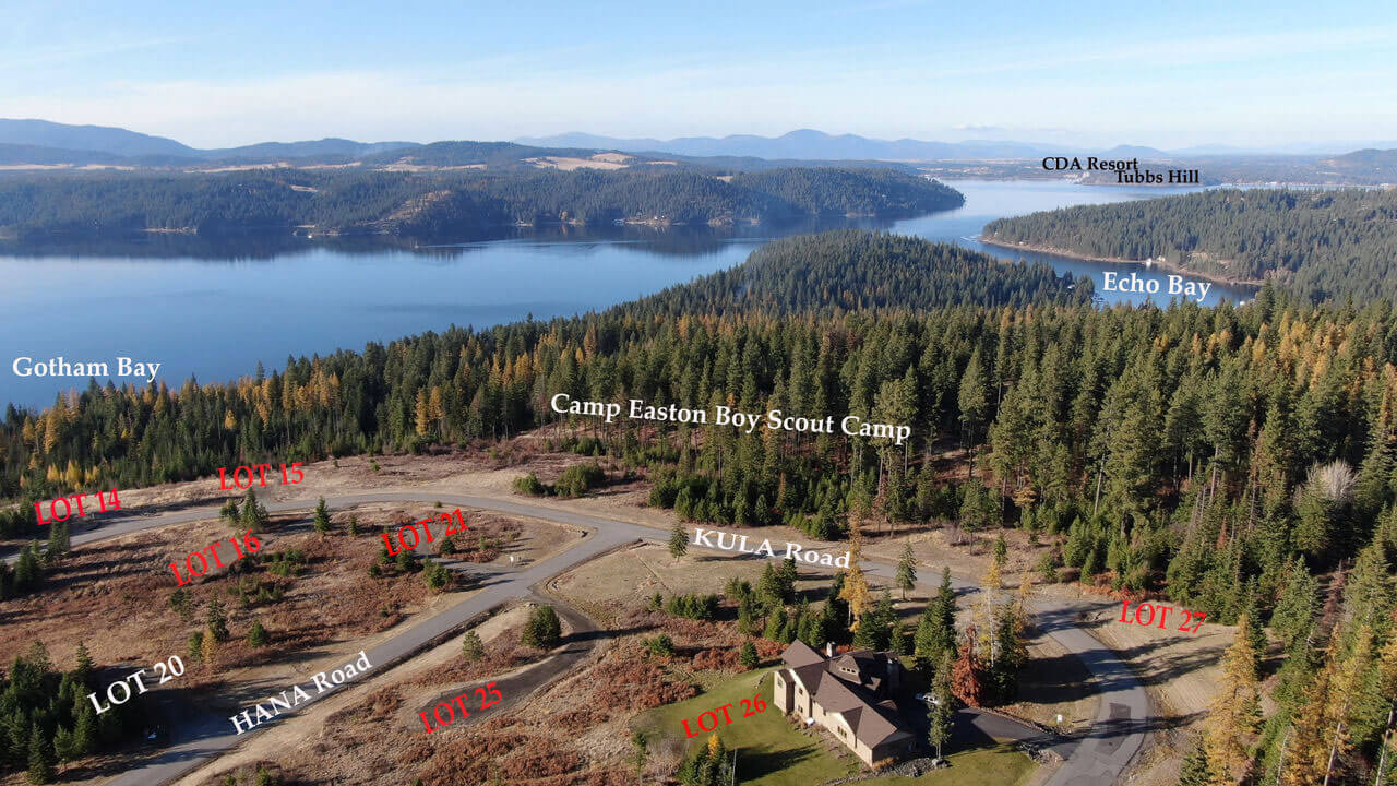 Spectacular View from Gotham Bay map in Lake Coeur d'Alene Idaho